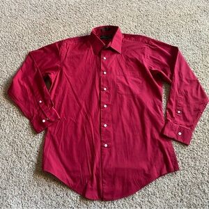 Men’s Alexander Julian Red Long Sleeve ButtonUp Dress Shirt; Size M, 15-15.5
